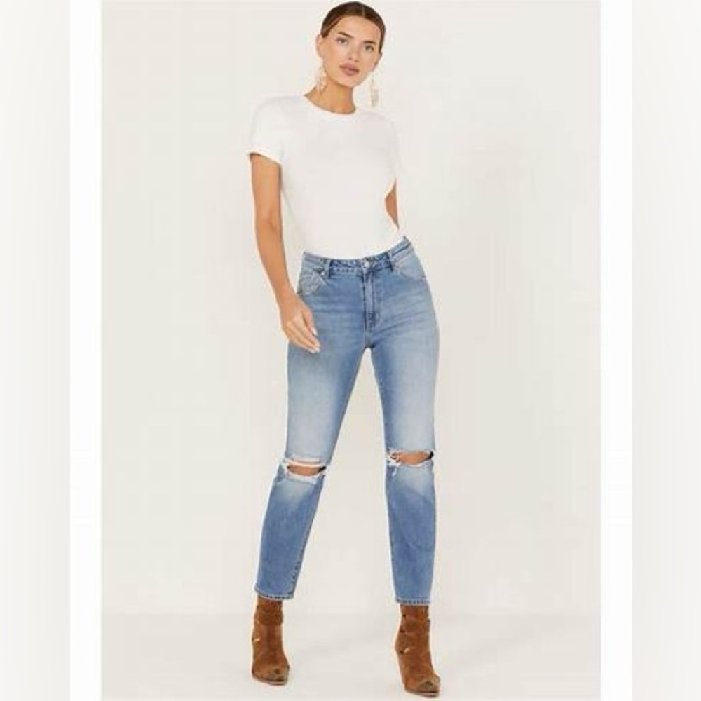 Rolla’s Jeans Miller mid highrise slim paradise worn distressed vintage blue